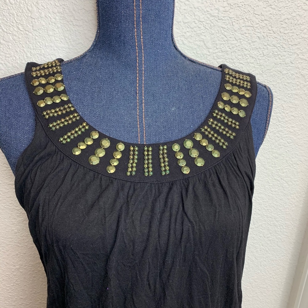 Decorative Collar Rayon Tank Top